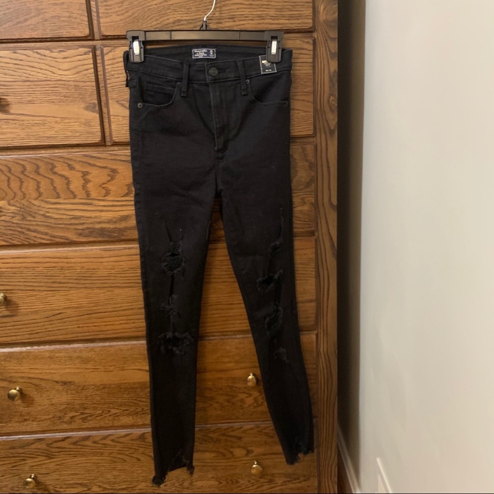 Abercrombie and Fitch ripped black skinny jeans